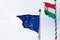 EU and Hungarian flags