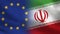 EU and Iran Realistic Half Flags Together