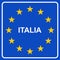 EU Italian border sign vector illustration