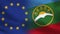 EU and Karachay Cherkessia Realistic Half Flags Together