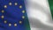 EU and Nigeria Realistic Half Flags Together