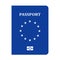 EU passport vector icon