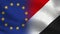 EU and Principality of Sealand Realistic Half Flags Together