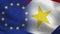 EU and Saba Realistic Half Flags Together