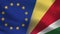 EU and Seychelles Realistic Half Flags Together