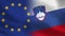 EU and Slovenia Realistic Half Flags Together