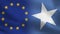 EU and Somalia Realistic Half Flags Together