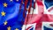 EU and UK flags. Brexit 3D Waving flag design. EU UK flag, pict