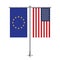 EU and USA flags hanging together.