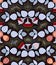Eucalyptus seamless pattern. Point Art. Australian Aboriginal art. Limited color palette