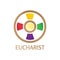 Eucharist Catholic Church Logo, the Host symbol of the body of Jesus with cross