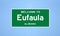 Eufaula, Alabama city limit sign. Town sign from the USA.