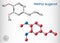 Eugenol, clove essential oil molecule. Is used as flavoring for foods and teas and as herbal oil  to treat toothache. Skeletal