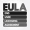EULA - End User Licensing Agreement acronym, technology concept background