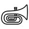 Euphonium, french horn Line Style vector icon which can easily modify or edit