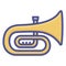 Euphonium, french horn Line Style vector icon which can easily modify or edit