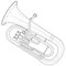 Euphonium. Musical instrument.Coloring book antistress for children and adults.