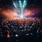 Euphoric Concert Crowd Under Vibrant Stage Lights