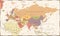 Eurasia Europa Russia China India Indonesia Thailand Map - Vector Illustration