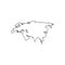 eurasia map. flat simple black design. vector EPS10