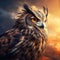 Eurasian Eagle Owl, Bubo bubo  Made With Generative AI illustration