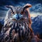 Eurasian Eagle Owl, Bubo bubo  Made With Generative AI illustration