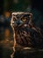 Eurasian Eagle Owl, Bubo bubo, portrait in water.