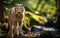 Eurasian Lynx in the Forest. AI