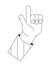 Eureka hand gesture bw concept vector spot illustration