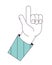 Eureka hand gesture flat line concept vector spot illustration