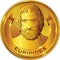Euripides gold style portrait, vector