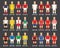 Euro 2016 Vector flat style infographic set of football T-shirts