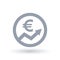 Euro arrow icon - European currency progress symbol