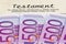 Euro bank notes and wills