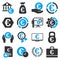 Euro banking business and service tools icons