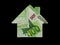 Euro banknote in shape of house on black background. Concept of Investment property, Mortgage concept. Investment risk