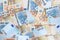 Euro banknotes background