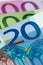 Euro banknotes close up