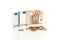 Euro banknotes and coins, cent, euro money on the white background