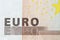 Euro banknotes, detailed text on a new fifty euro banknotes
