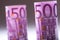 Euro banknotes. Five hundred euro banknotes.Toned Photo