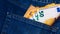 Euro bills in jeans pocket background. Euro banknotes in jeans back pocket. Concept of rich people, saving or spending money. Euro