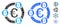 Euro Bitcoin Collaboration Composition Icon of Circle Dots
