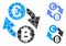 Euro Bitcoin Exchange Coins Composition Icon of Round Dots