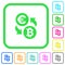 Euro Bitcoin money exchange vivid colored flat icons icons