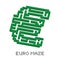 Euro business isometric green maze vector