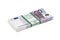 Euro cash in bundles of five hundred banknotes, Euro money Euro on white background