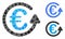 Euro chargeback Mosaic Icon of Round Dots
