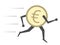 Euro coin running isolated