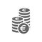 Euro coin stack icon. Coins stack icon, pile of euros coins.